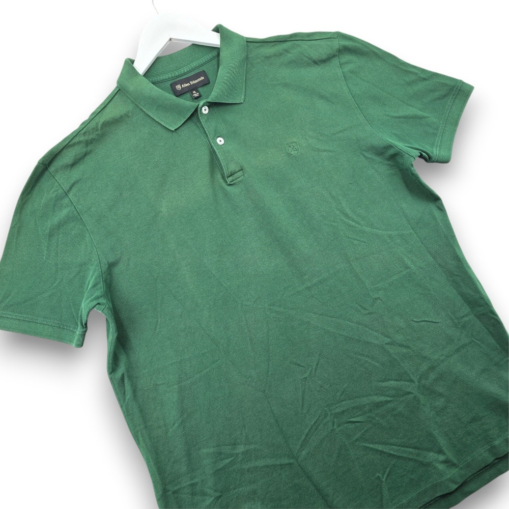 Allen Edmonds Mens XL Green Pima Cotton Short Sleeve Polo Shirt Logo Peru